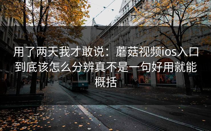 用了两天我才敢说：蘑菇视频ios入口到底该怎么分辨真不是一句好用就能概括