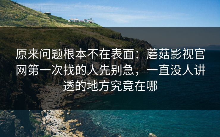 原来问题根本不在表面：蘑菇影视官网第一次找的人先别急，一直没人讲透的地方究竟在哪