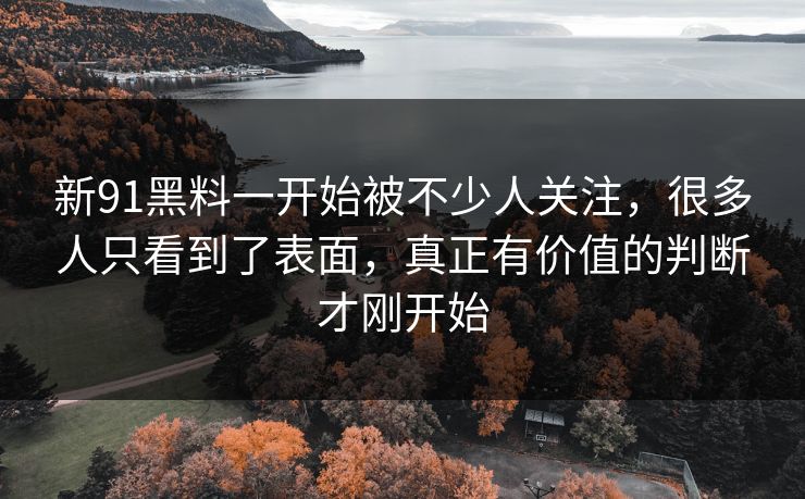 新91黑料一开始被不少人关注,很多人只看到了表面,真正有价值的判断才刚开始 新91黑料一开始被不少人关注,很多人只看到了表面,真正有价值的判断才刚开始