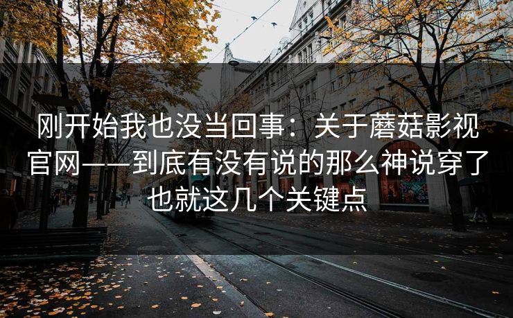 刚开始我也没当回事：关于蘑菇影视官网——到底有没有说的那么神说穿了也就这几个关键点