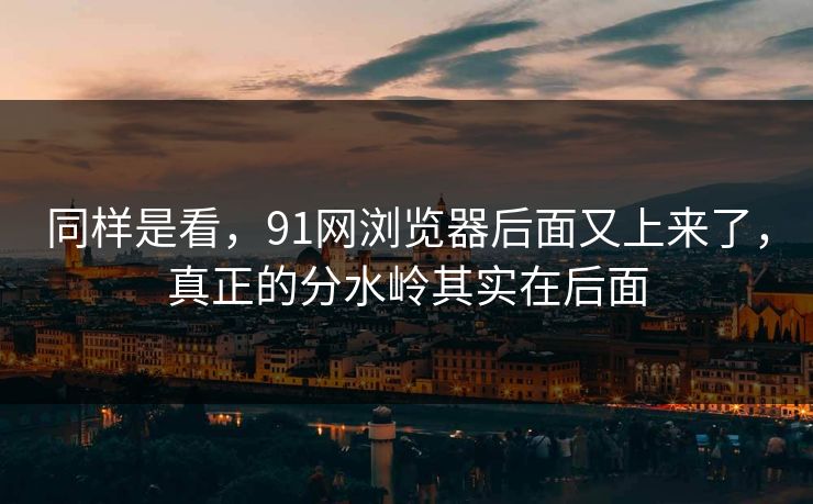 同样是看，91网浏览器后面又上来了，真正的分水岭其实在后面